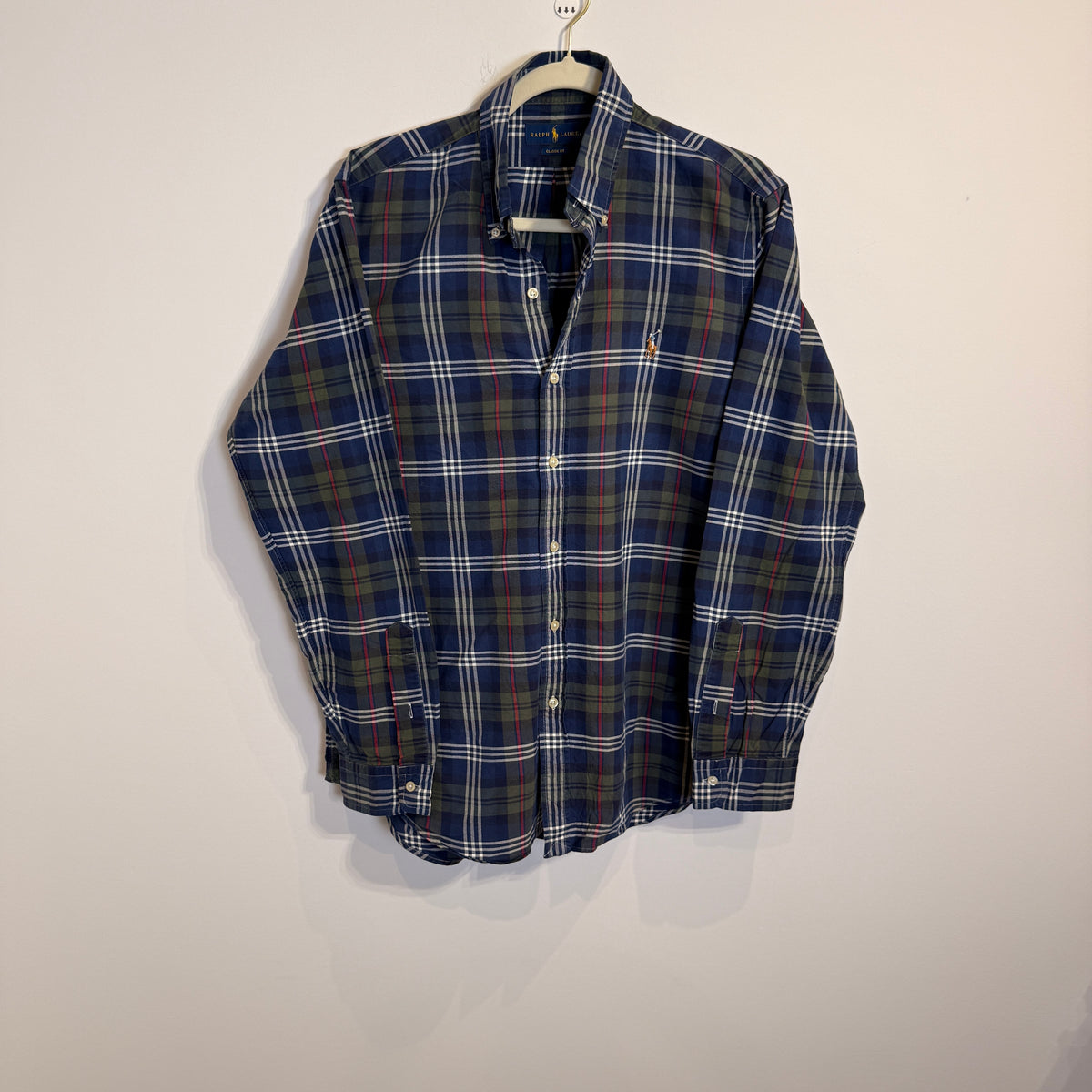 Ralph Lauren Men’s Navy Grid Oxford Shirt – P684