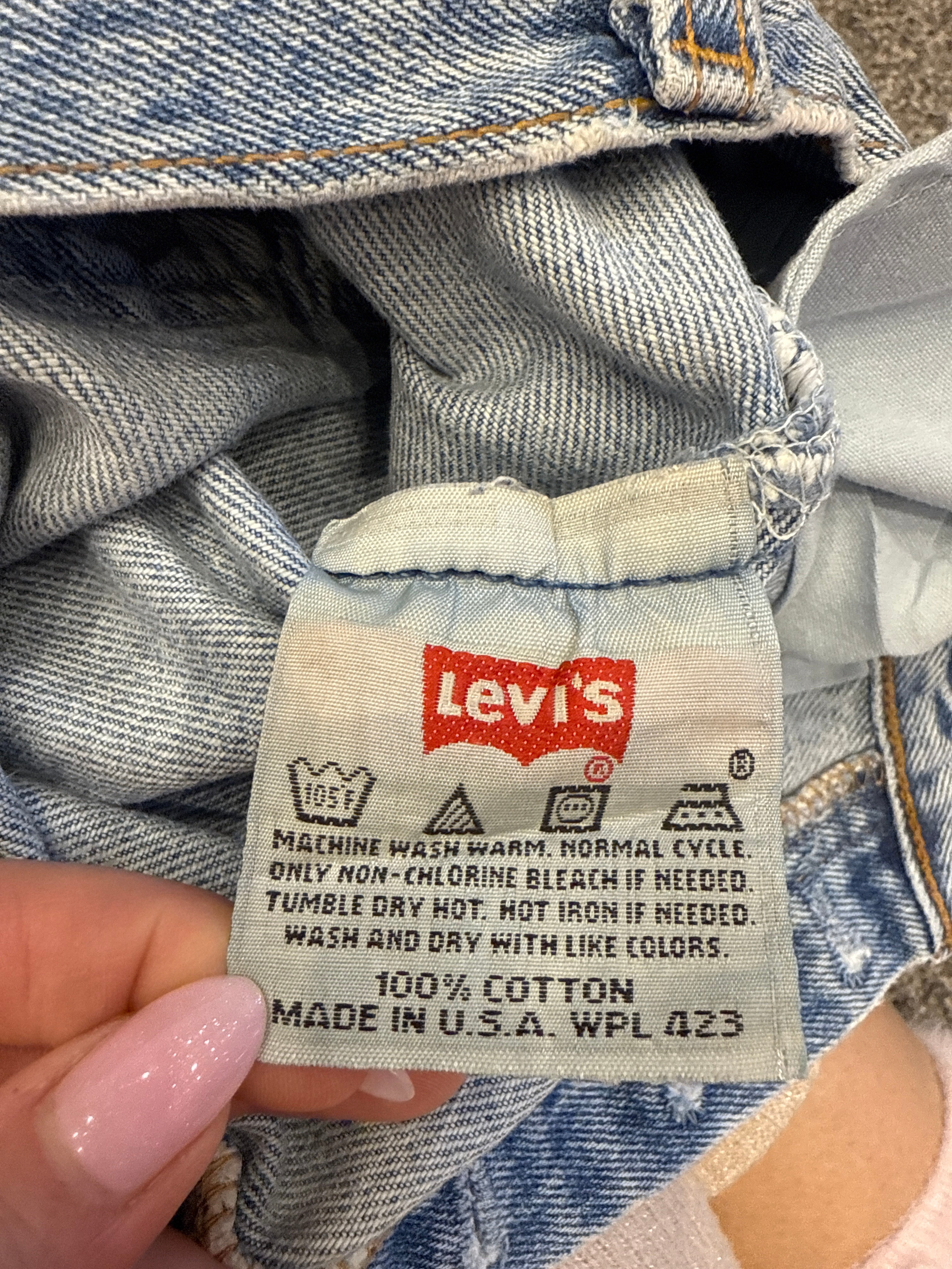 Rare Vintage Levi's 501 XX, USA Made Denim Jeans - Faded Light Blue - W30 L30