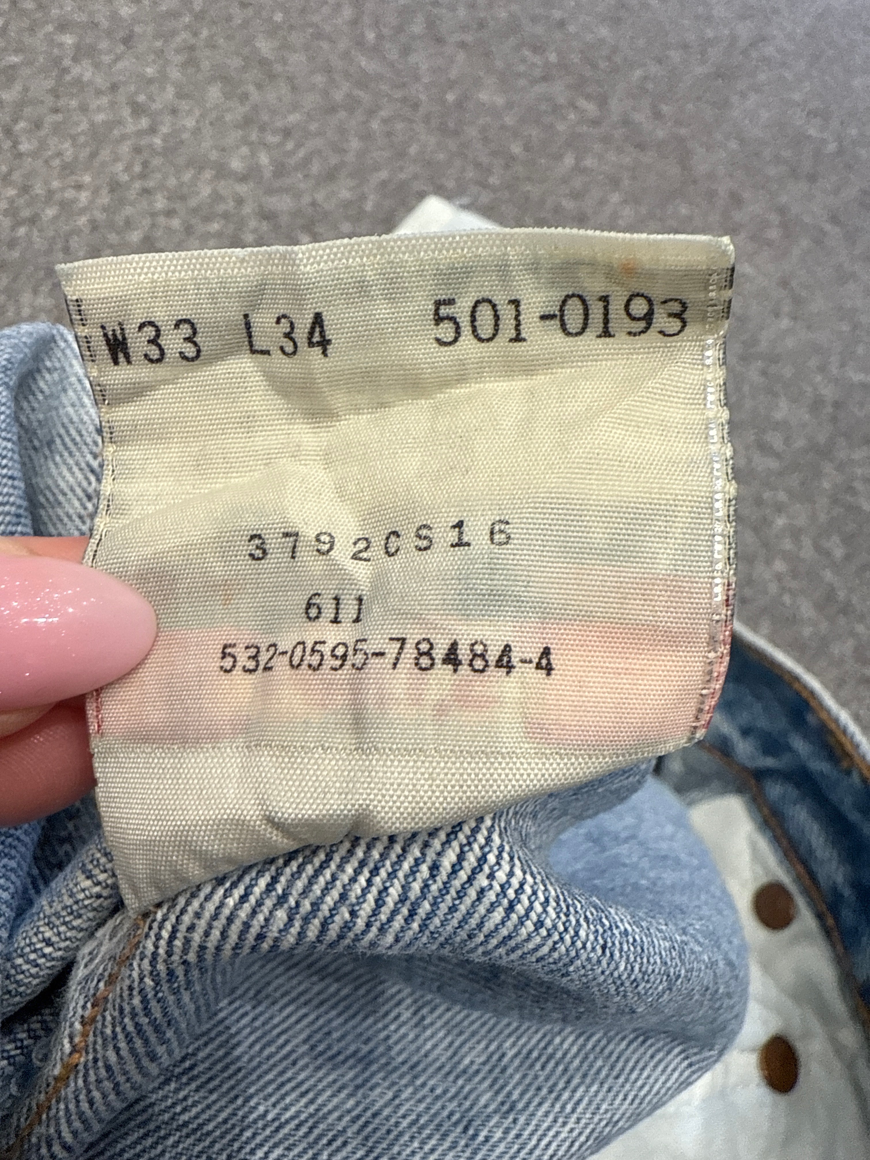 Vintage Levi's 501 XX, USA Made Denim Jeans - W33 L34