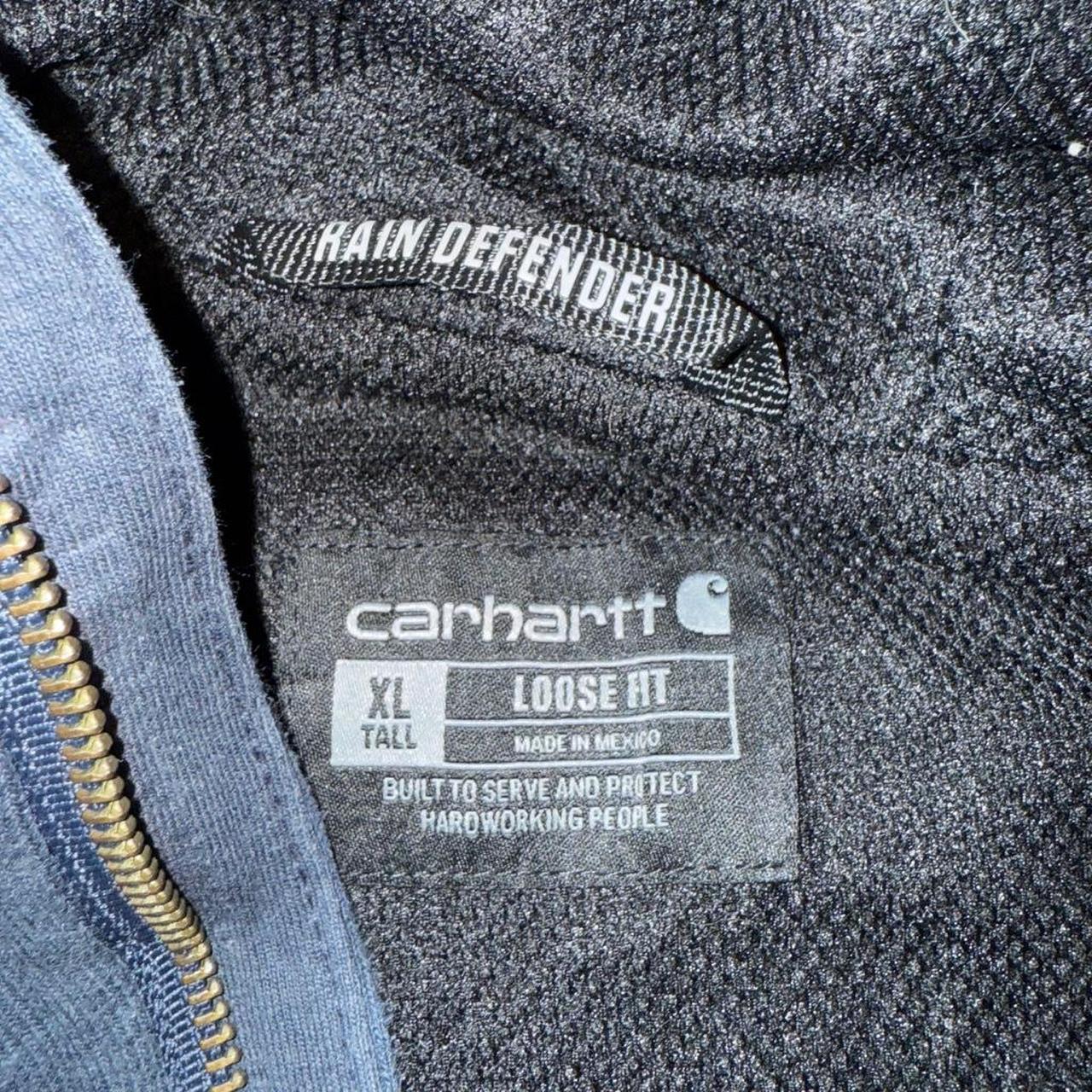 Carhartt Navy Zip-Up Rain Defender Hoodie