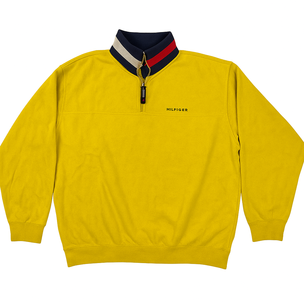Tommy Hilfiger yellow fleece quarter zip