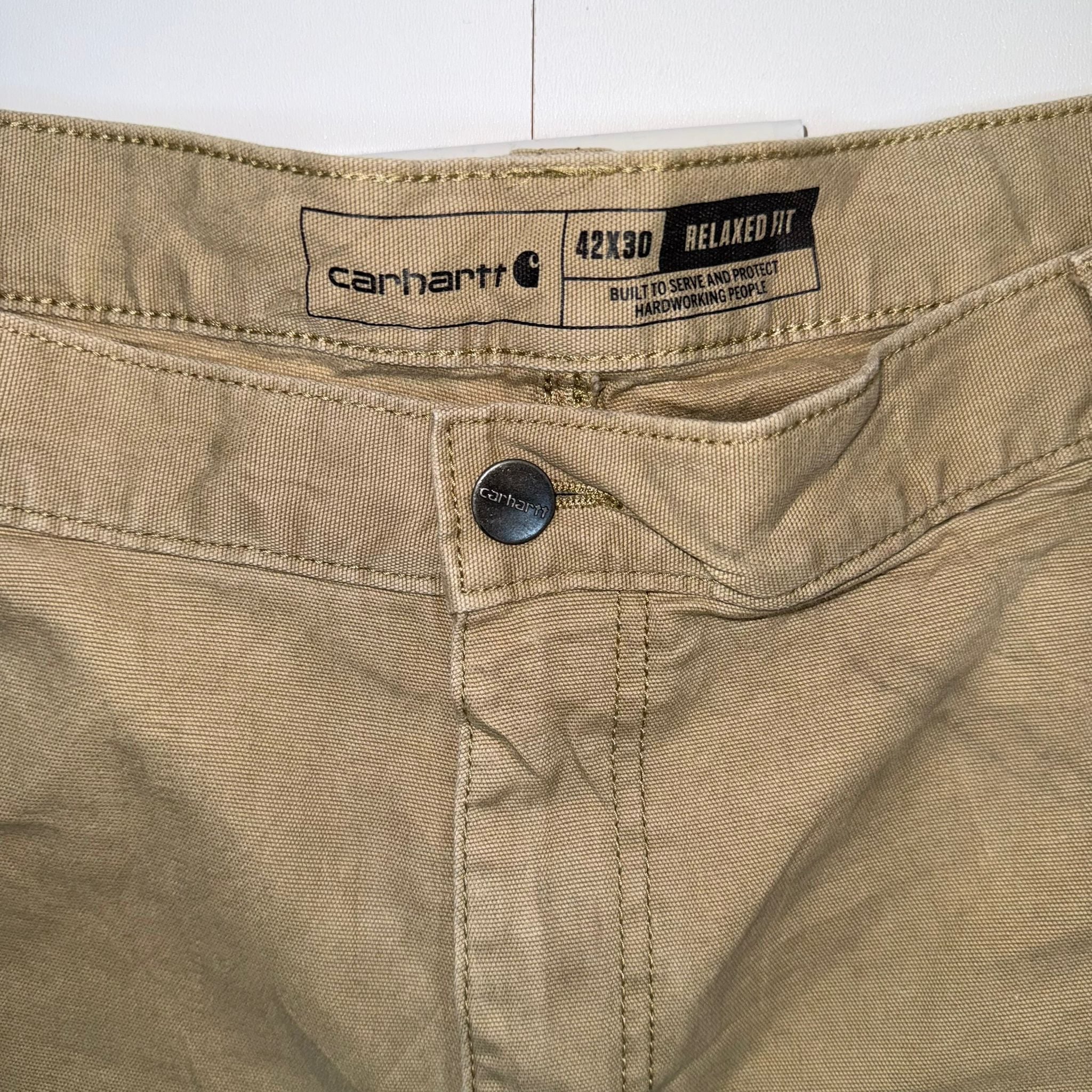 Carhartt Relaxed Fit Canvas Work Shorts Tan W42 L30