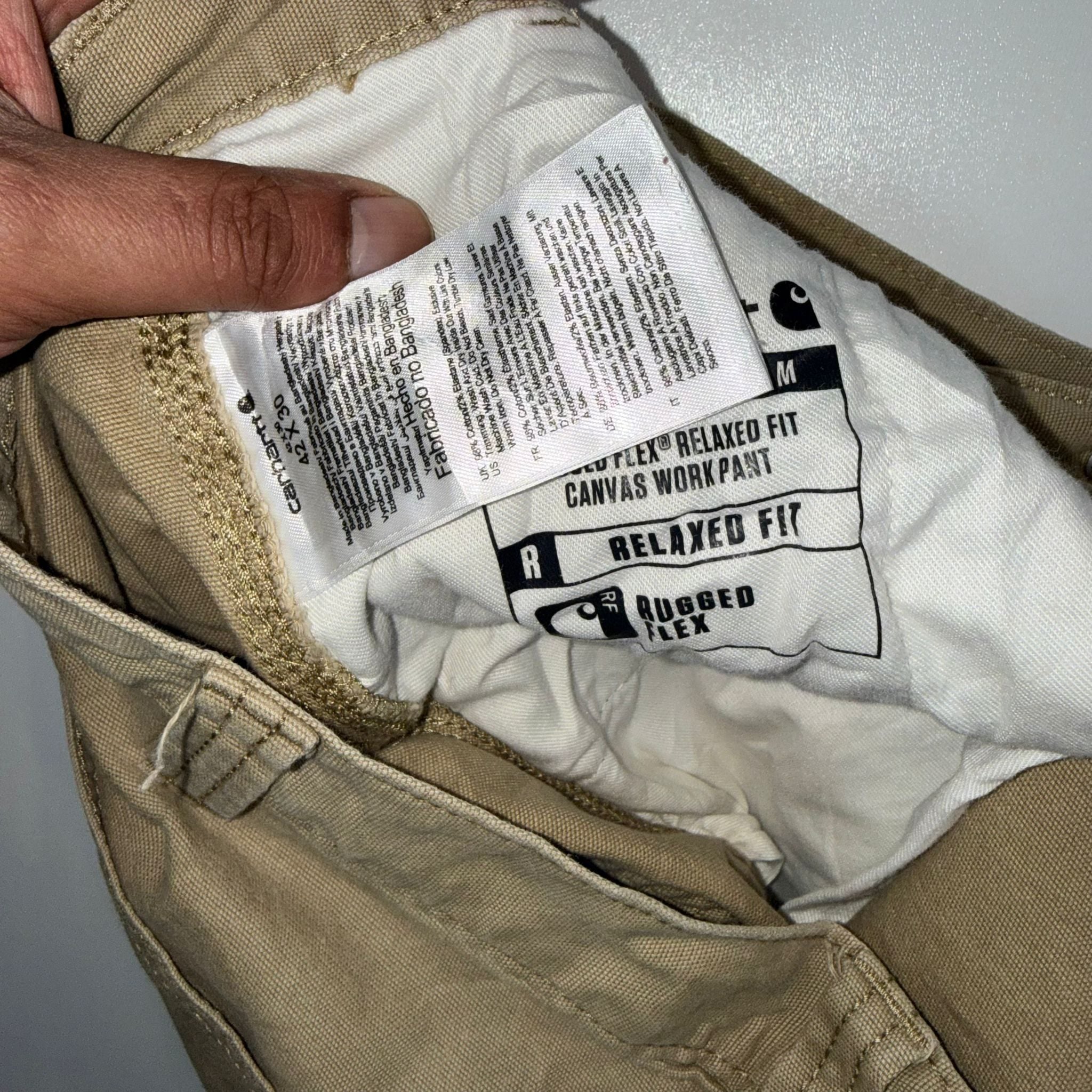 Carhartt Relaxed Fit Canvas Work Shorts Tan W42 L30