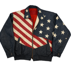 Vintage American Flag Leather Jacket