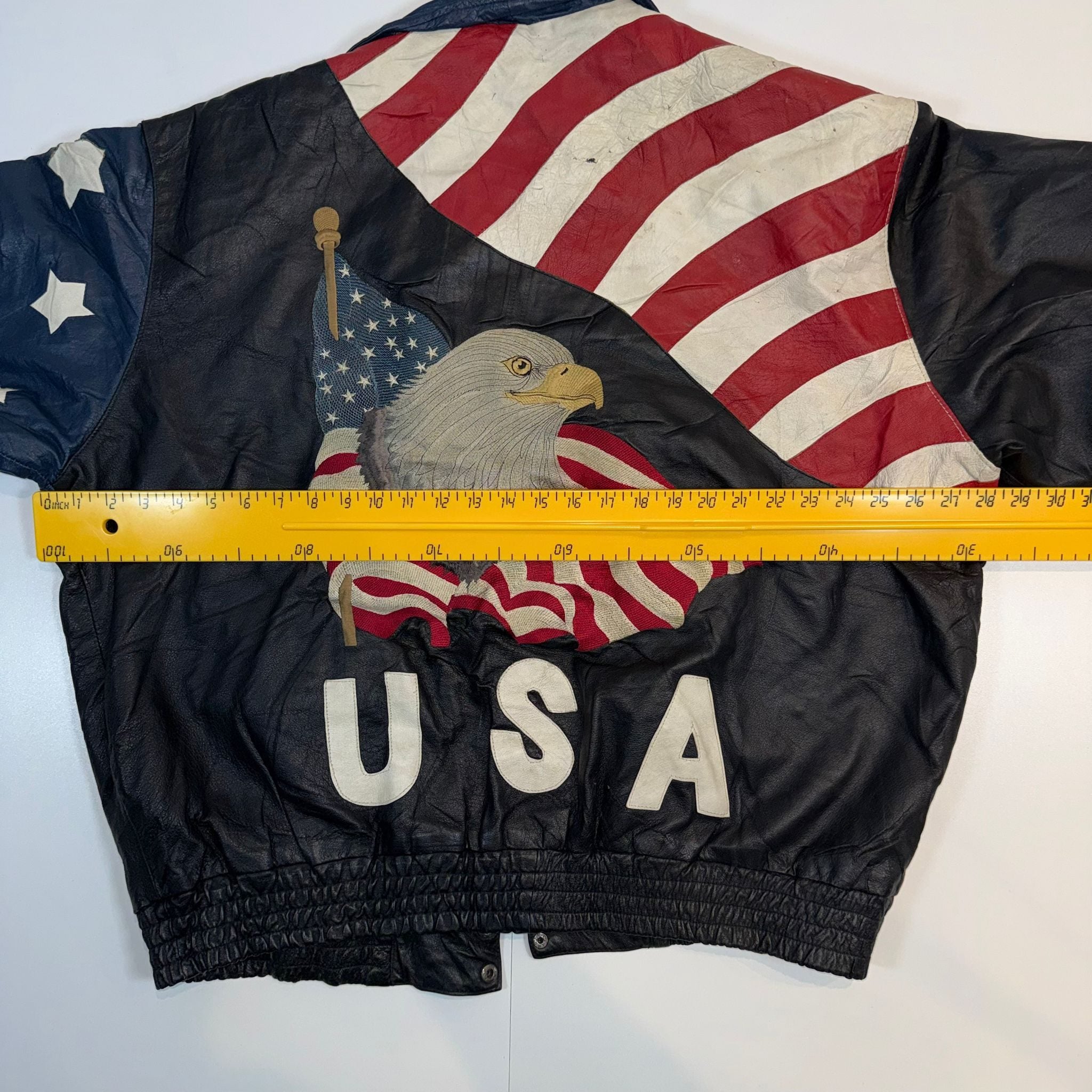 Vintage American Flag Leather Jacket