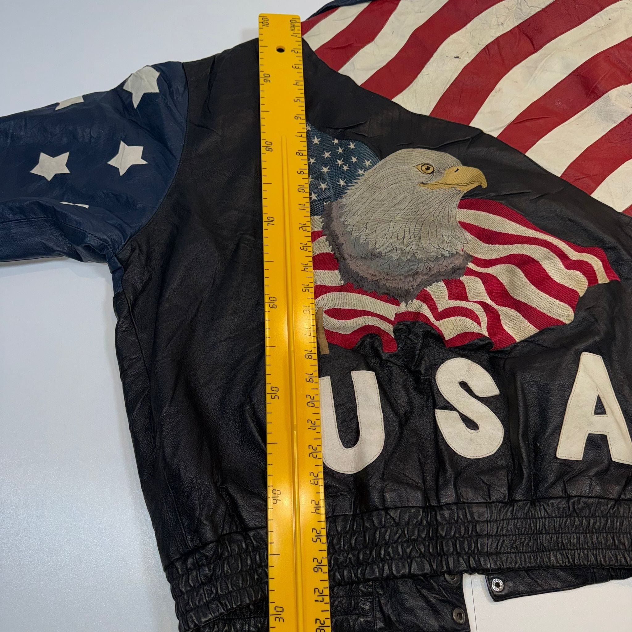 Vintage American Flag Leather Jacket