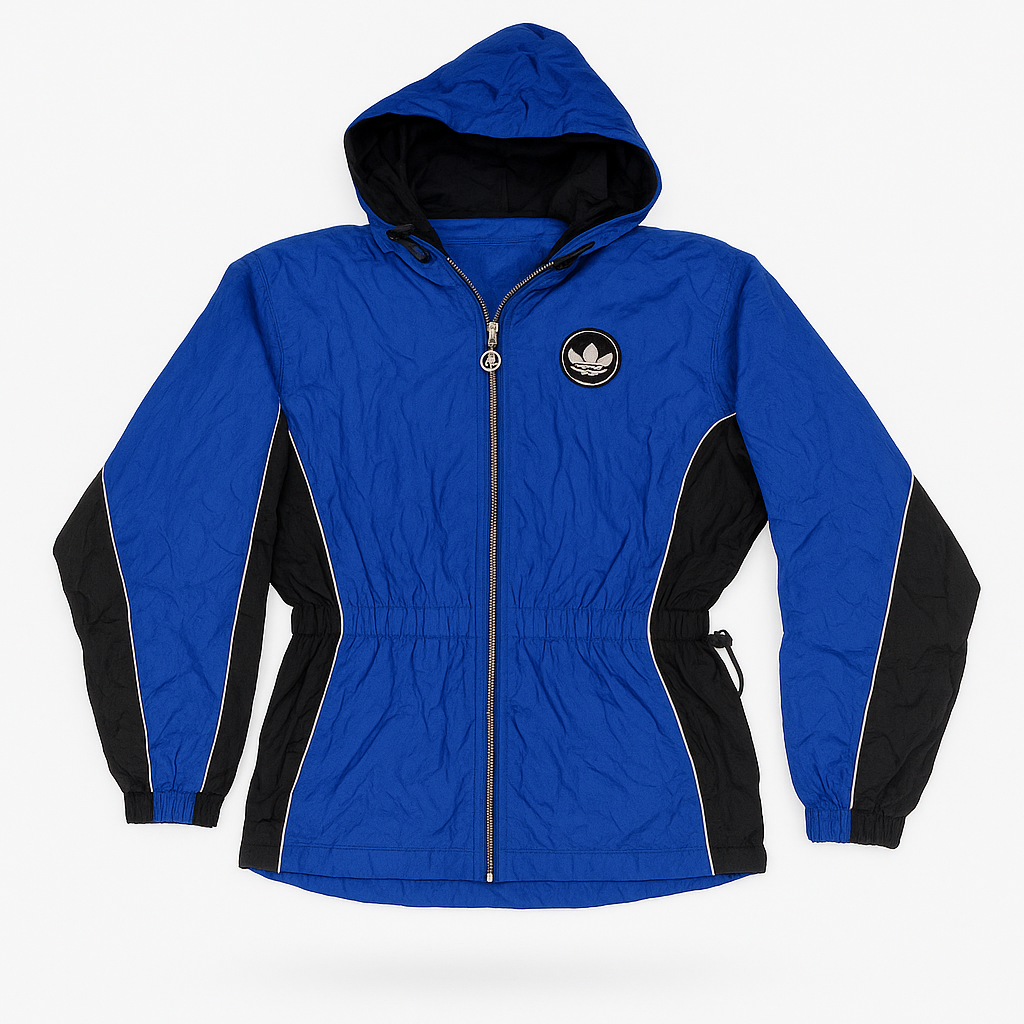 Adidas Blue Vintage Hooded Windbreaker