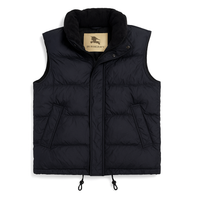 Burberry black padded vest with fleece collar