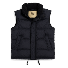 Burberry black padded vest with fleece collar