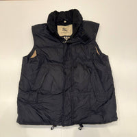 Burberry black padded vest with fleece collar