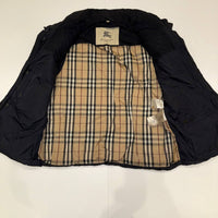 Burberry black padded vest with fleece collar