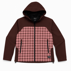 Dickies Brown and Pink Check Hooded Jacket