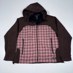 Dickies Brown and Pink Check Hooded Jacket