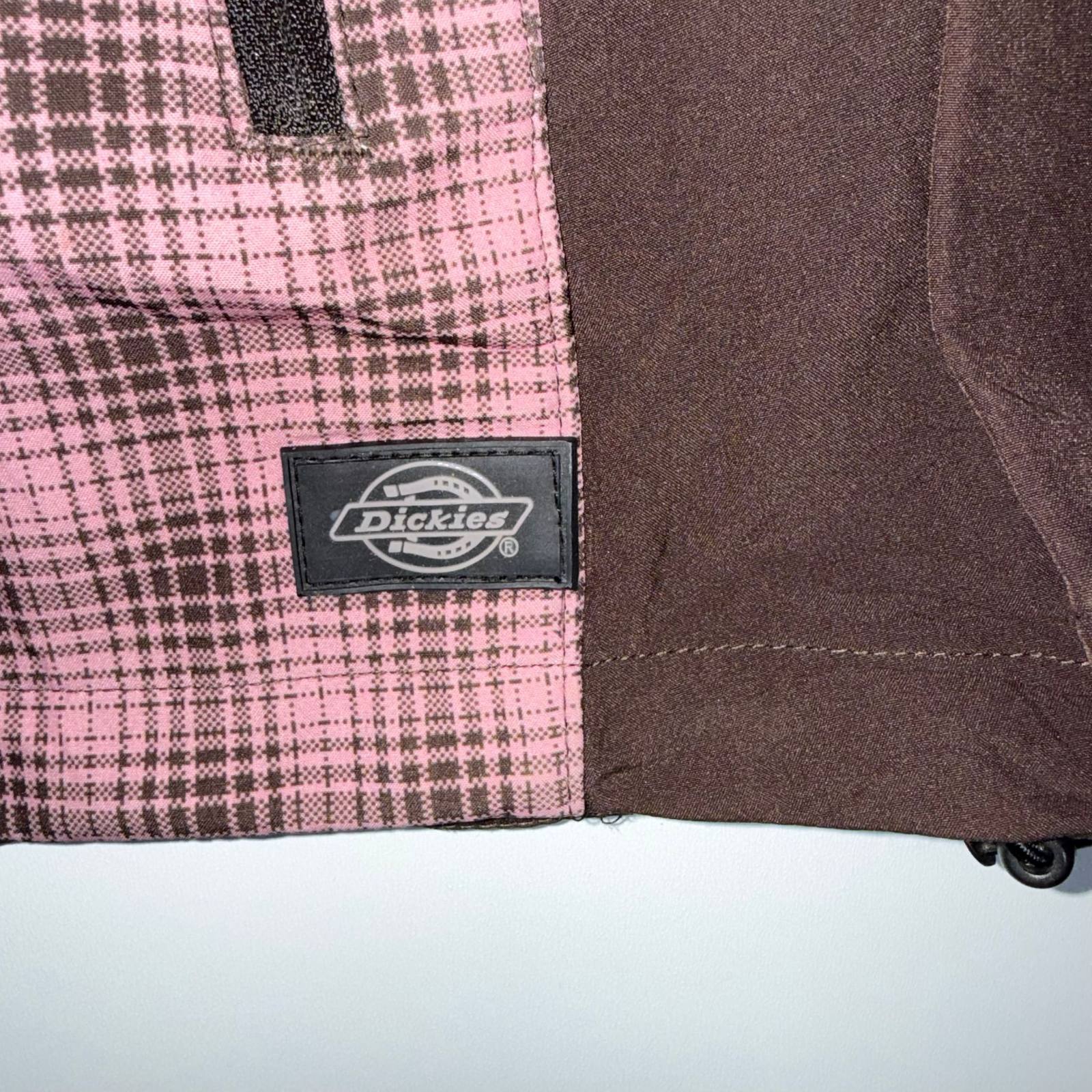 Dickies Brown and Pink Check Hooded Jacket