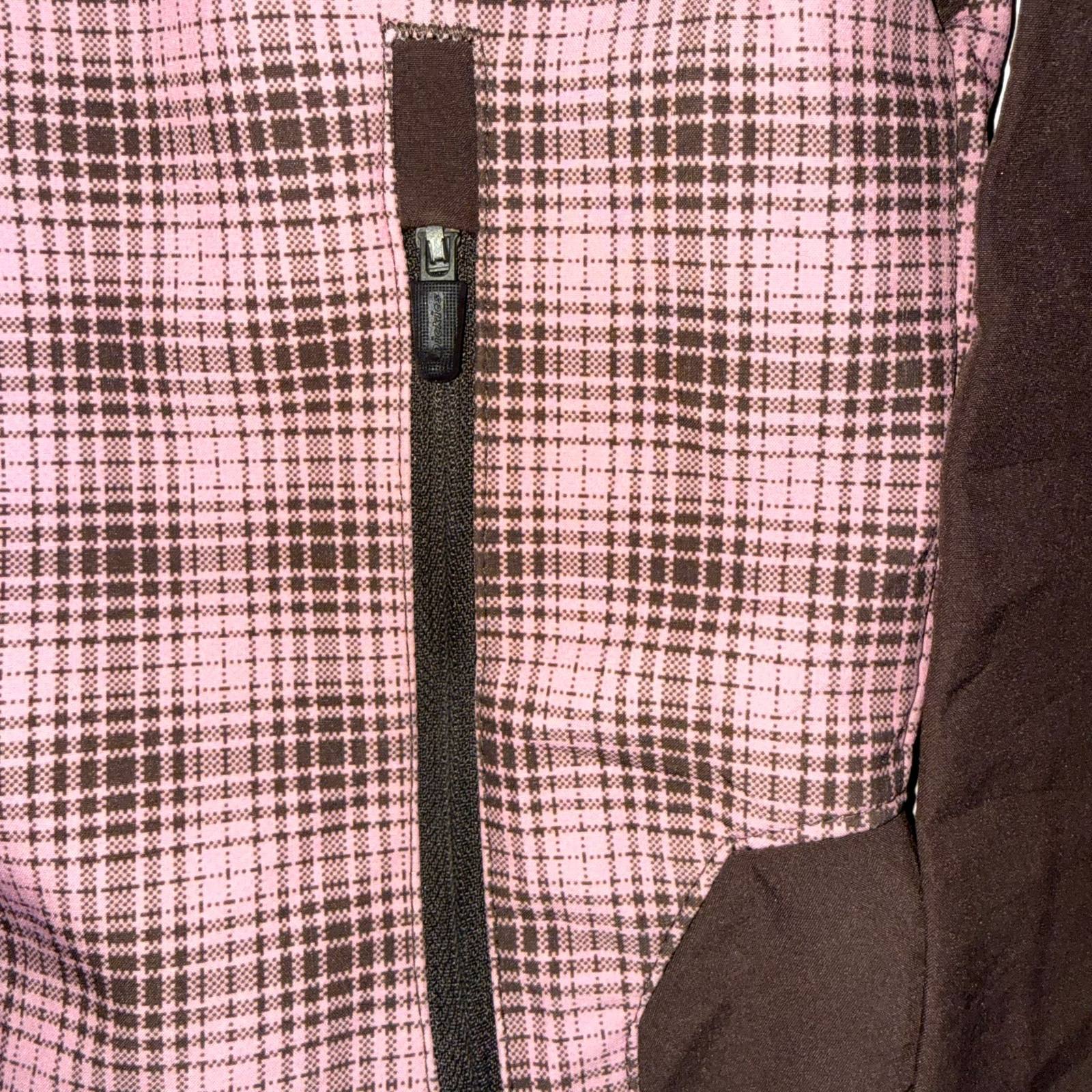 Dickies Brown and Pink Check Hooded Jacket