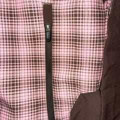 Dickies Brown and Pink Check Hooded Jacket