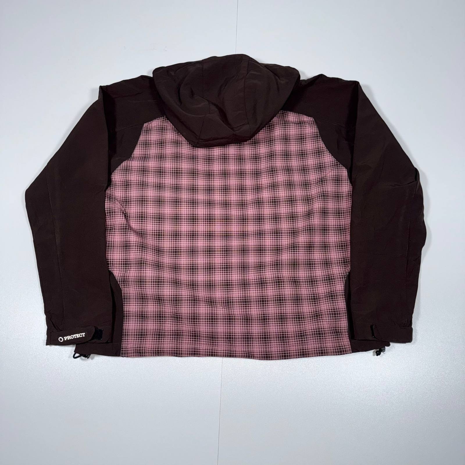 Dickies Brown and Pink Check Hooded Jacket