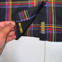 Dixxon Flannel Co Guns N Roses Snap Shirt Black Plaid Size M
