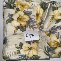 Havana Jack's Cafe Cream Yellow Hawaiian Shirt Coconut Buttons Petite Size PS