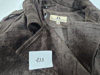Juicy Couture Corduroy Pea Coat Jacket Brown Double Breasted Womens M Y2K