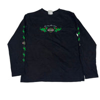 Harley-Davidson Long Sleeve T-Shirt Christmas Holly Graphic Black Size S