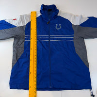 Reebok NFL Indianapolis Colts Windbreaker Jacket Blue Full Zip Lightweight Size L