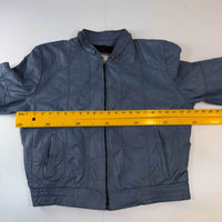 Genuine Leather Zip-Up Bomber Jacket, Men's Size 42 (L)