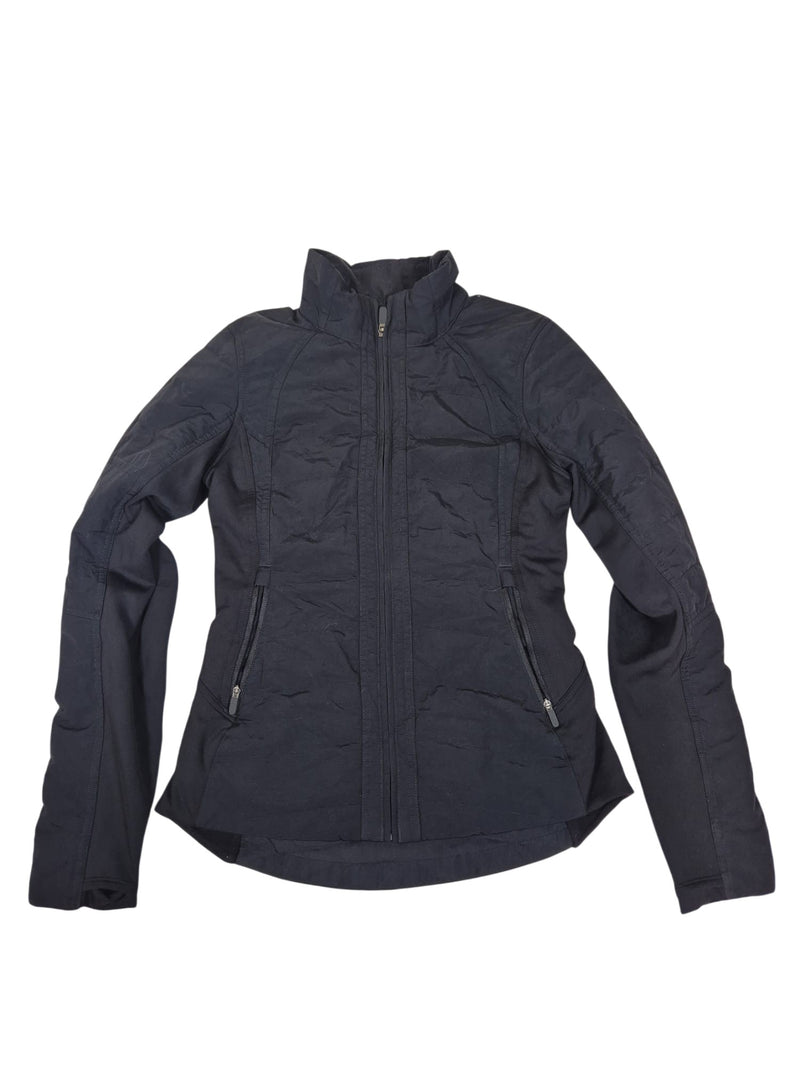 Lululemon Quilted Zip Up Running Jacket Black Fitted Peplum Size US 4/ UK 8