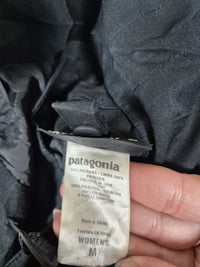 Patagonia Womens Hooded Rain Coat Parka Black Longline Fitted Size M