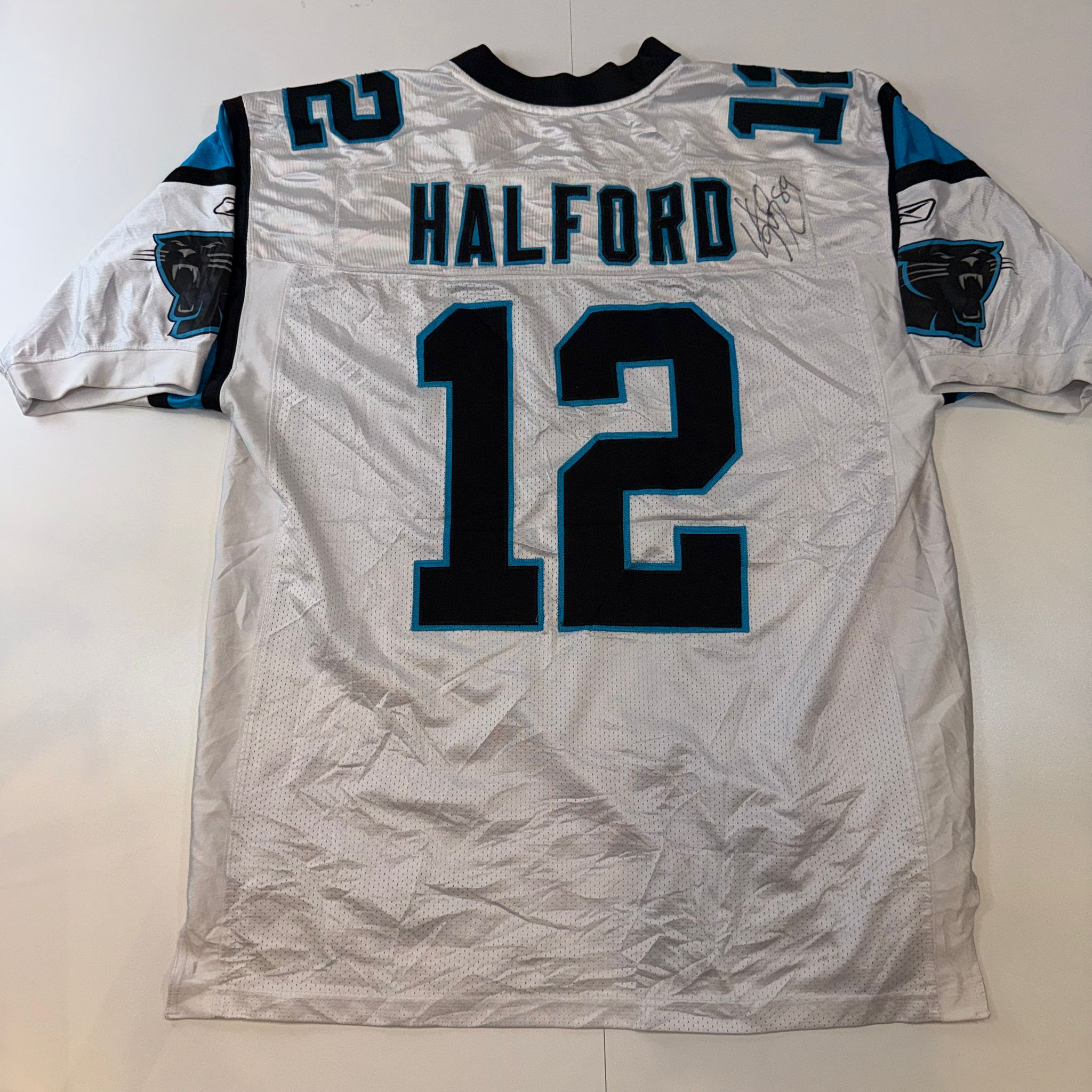 Carolina Panthers #12 “HALFORD” Reebok NFL Equipment On-Field Jersey – Size 50 – Possible Autograph