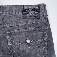 True Religion Ricky Super T Jeans Black Faded Straight Leg Size 40(W38)