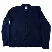 Lacoste Full-Zip Mock Neck Sweatshirt (Track Top) — Heathered Navy Blue, Size 5 (L)