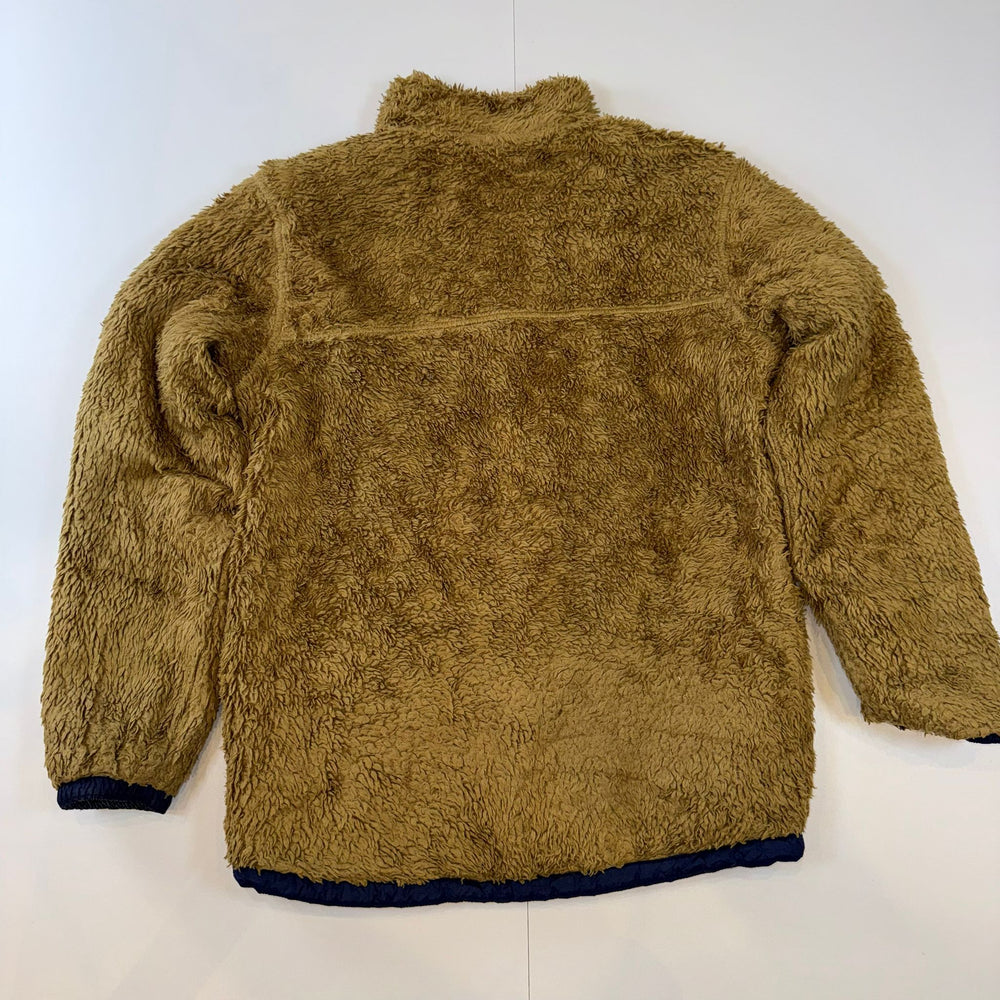 The North Face Reversible Sherpa Fleece Puffer Jacket Boys LG 14/16 Navy Brown Winter Coat