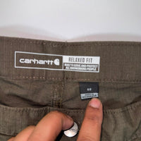Carhartt Force Cargo Shorts Olive Brown Ripstop Relaxed Fit Mens Size 40
