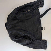 Wilsons Black Leather Biker Jacket XL Thinsulate Lined Motorcycle Jacket Vintage