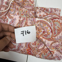 Lauren Ralph Lauren Paisley Pyjama Shirt Pink Cotton Sleepwear Size L