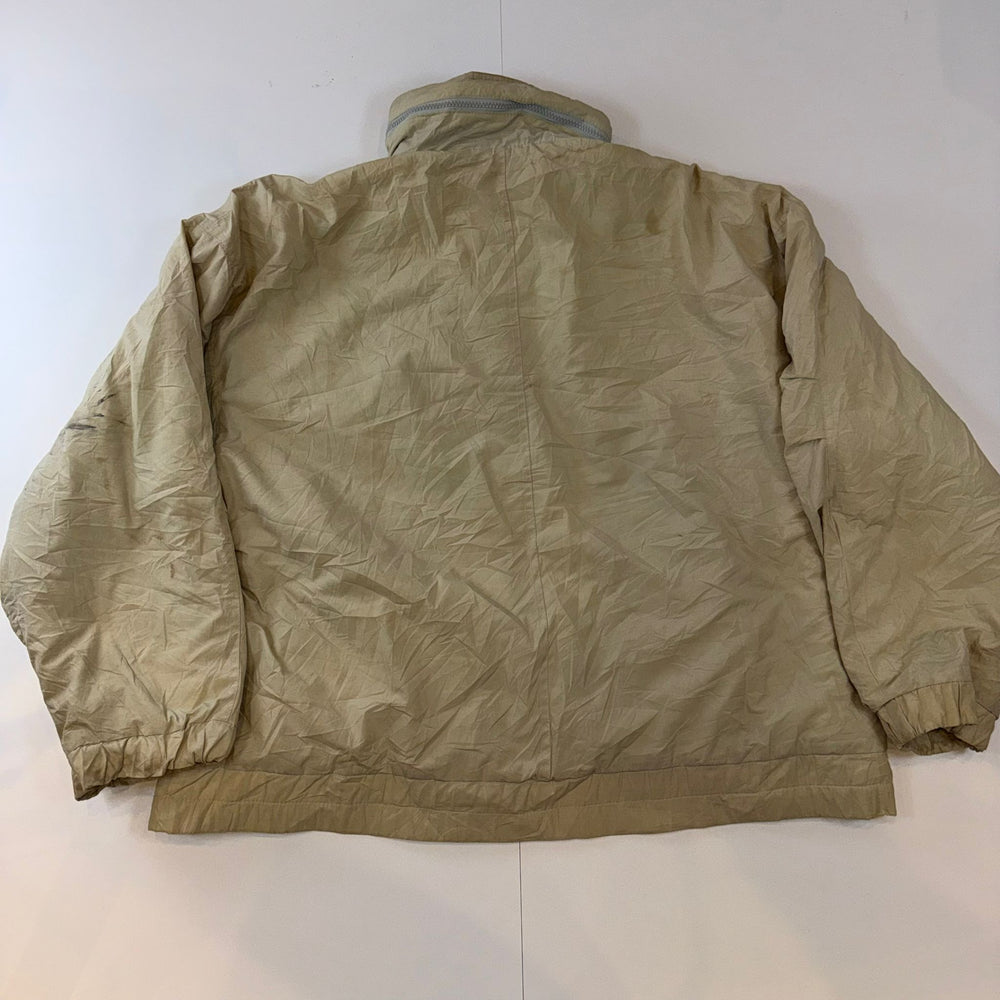 Vintage Kappa Puffer Jacket XL Beige Cream Navy Embroidered Logo 90s Y2K Oversized Coat