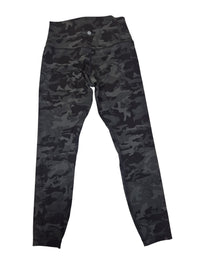 Lululemon High Waisted Camo Leggings 7/8 Length Black Grey Size 8 (UK 12)