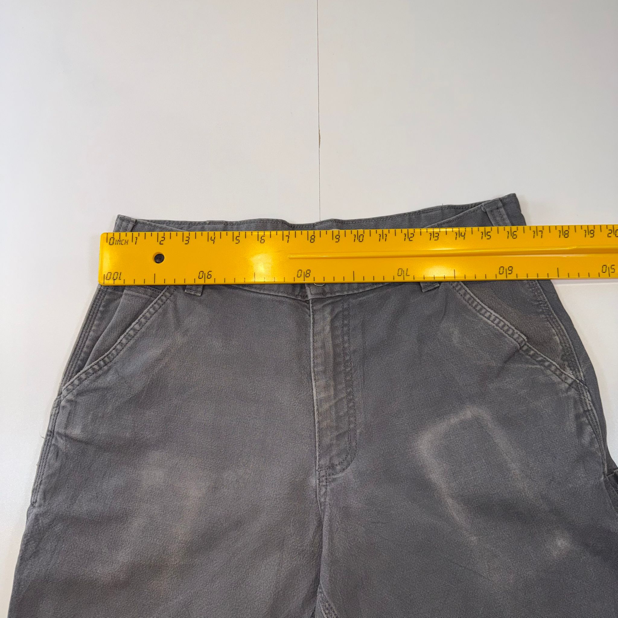 Carhartt Relaxed Fit Carpenter Work Shorts Grey W34 Utility Canvas Vintage
