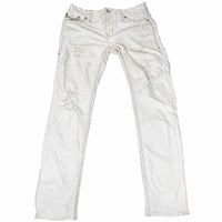 Rock Revival Aymeline Embroidered Skinny Jeans White Distressed 31