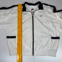 Nike Windbreaker Jacket White Black Colourblock Retro Shell Zip Up Size M