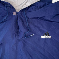 Vintage Adidas Blue Pullover Windbreaker Jacket Hooded