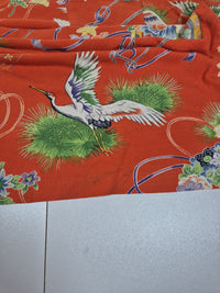 Polo Ralph Lauren Pique Polo Shirt Crane Floral Print Orange Size M