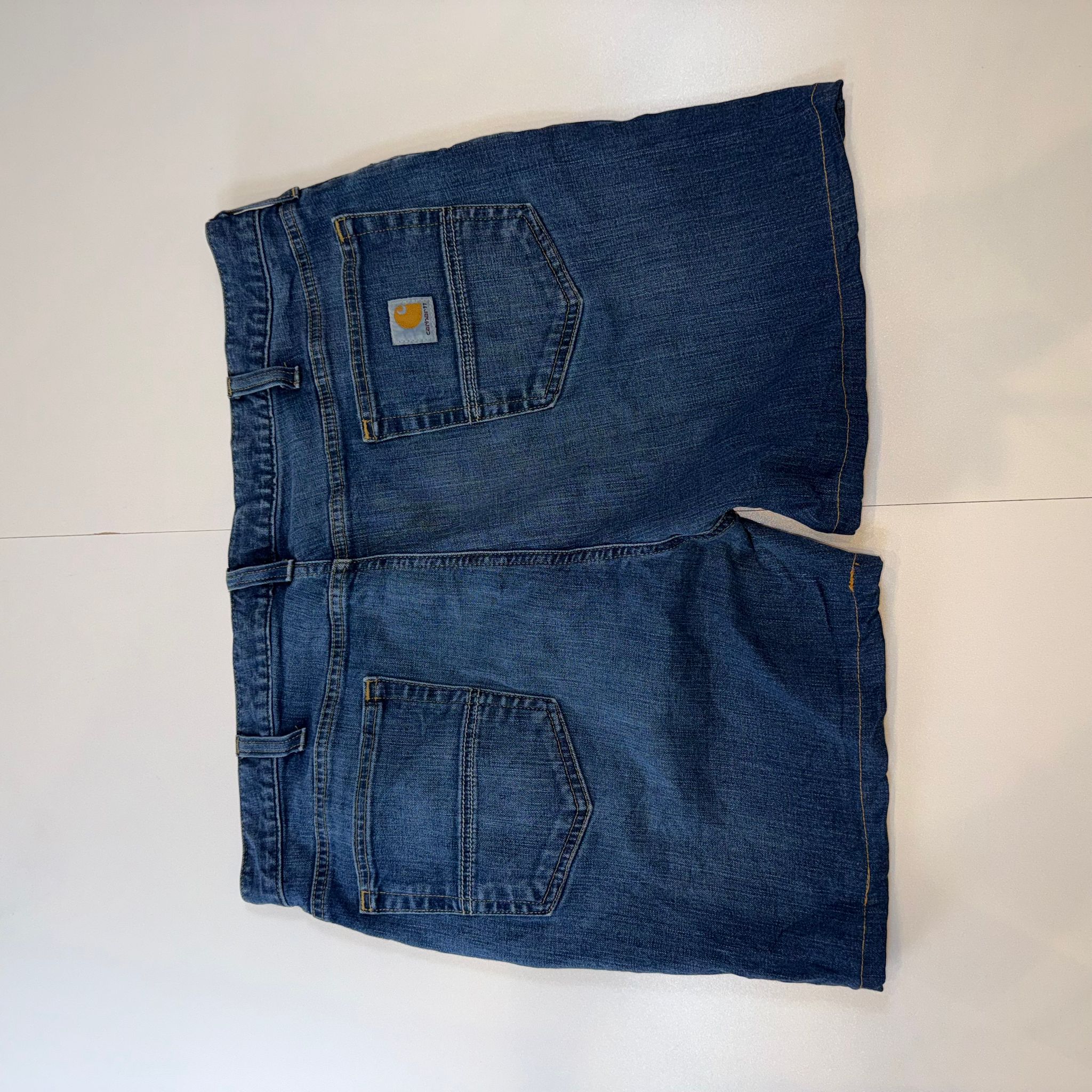 Carhartt Rugged Flex Denim Shorts Relaxed Fit Blue Workwear Carpenter Shorts W40