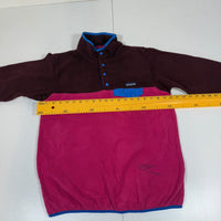 Patagonia Synchilla Snap-T Fleece Pullover Womens M Burgundy Pink Colour Block