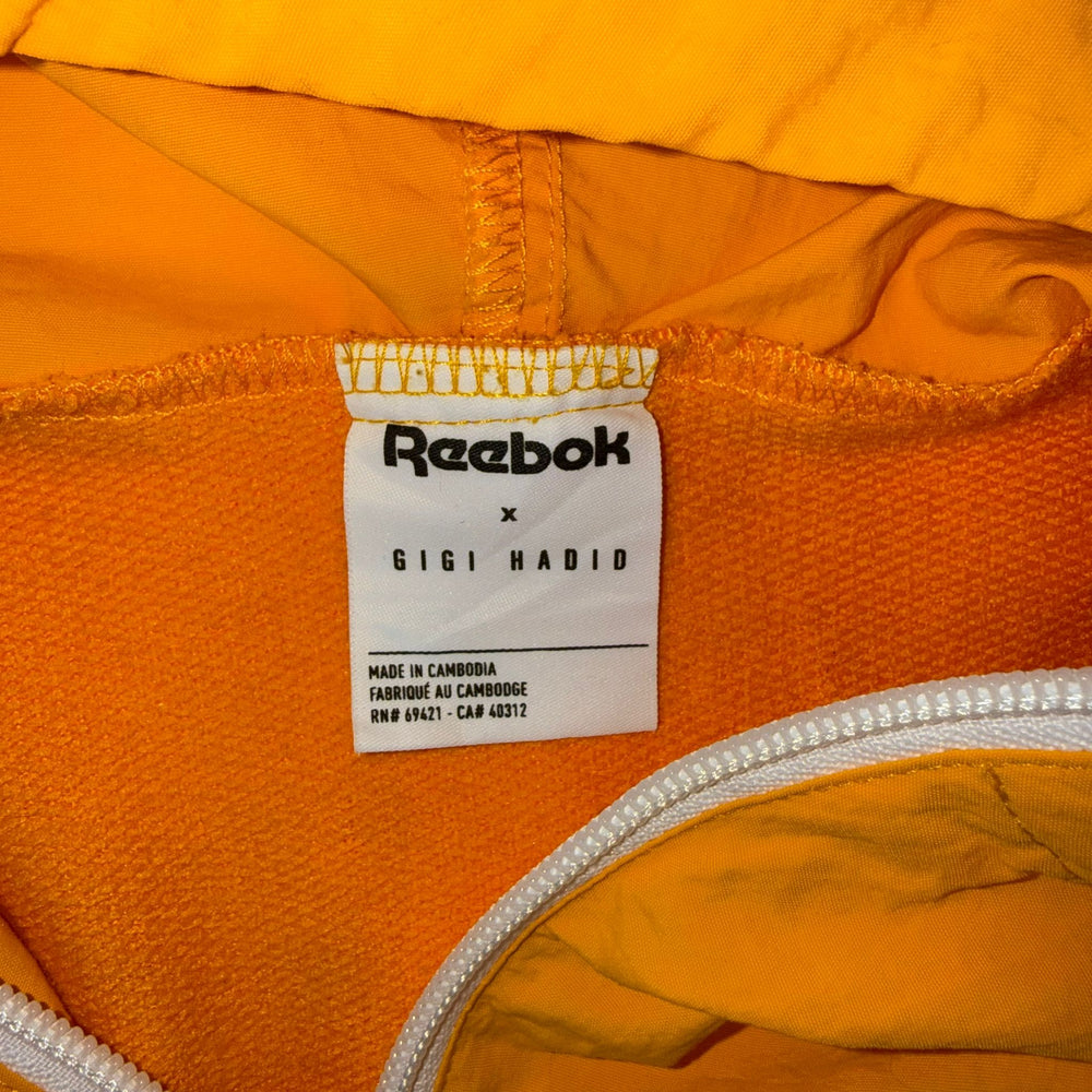 Reebok x Gigi Hadid Cropped Windbreaker Jacket Women’s XS Colorblock Hooded Pullover