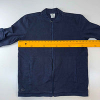 Lacoste Full-Zip Mock Neck Sweatshirt (Track Top) — Heathered Navy Blue, Size 5 (L)