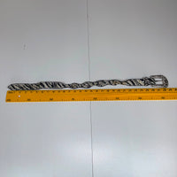 Western Rhinestone Zebra Print Hair-On-Hide Belt Studded Buckle One Size