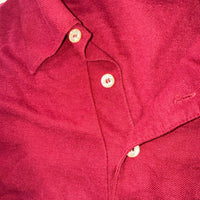 Vintage Chemise Lacoste Burgundy Polo Shirt Men's Medium M Red Croc Short Sleeve Made in France