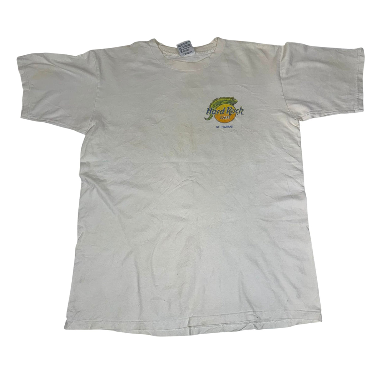 Hard Rock Cafe St. Thomas Iguana Graphic T-Shirt White Size L